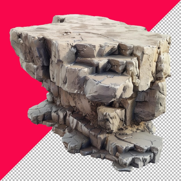 3D Cliffs on Transparent Background PNG PSD