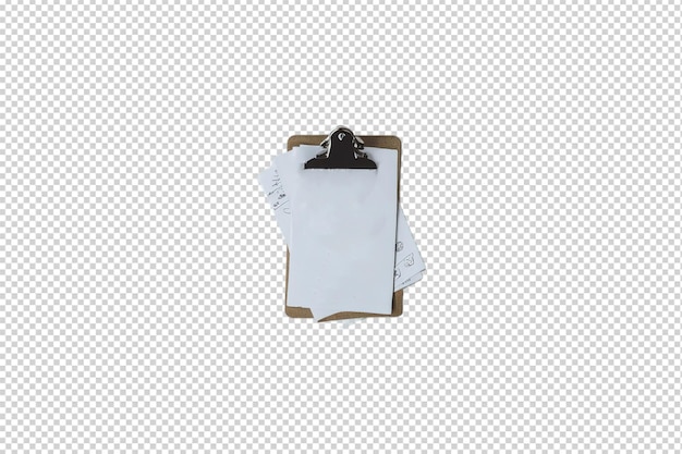 PSD 3d clipboard with a blank page on transparent background