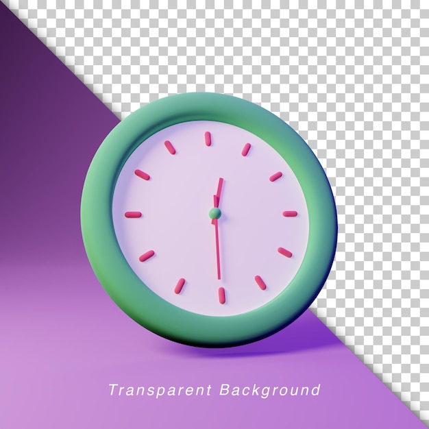 3D Clock 1230 AM Transparent Background