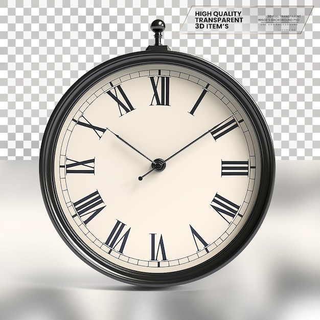 3D Clock Icon A Clock Shaped Icon Representing Time on Transparent Background