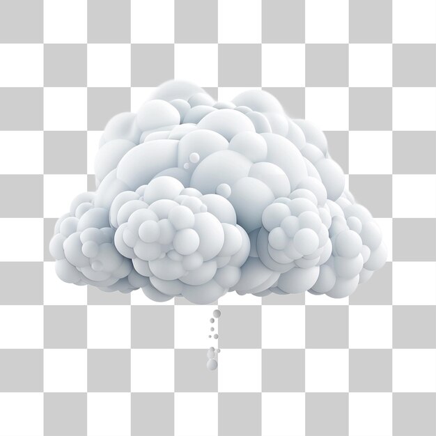 PSD 3d cloud png on transparent background