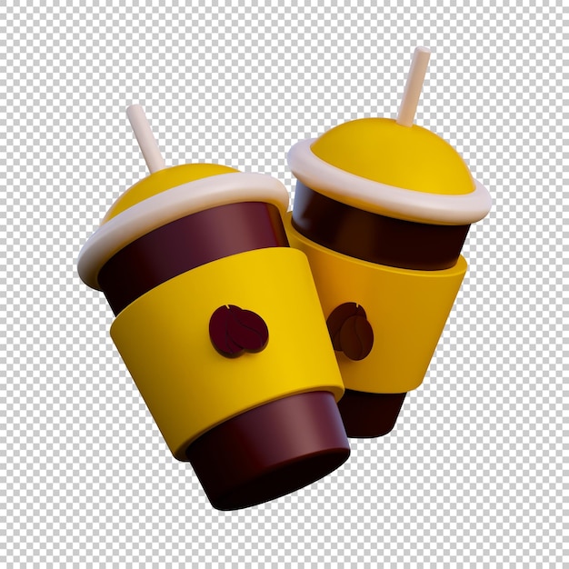 3d coffee cup icon isolated