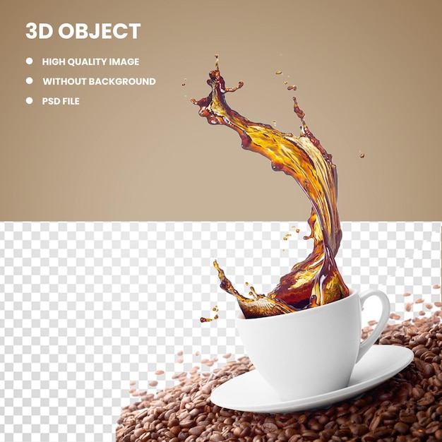 3d coffee splash