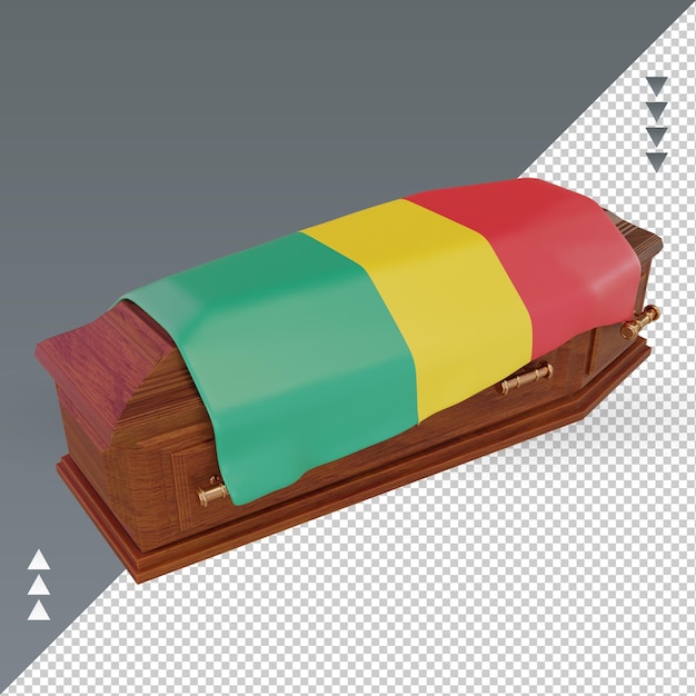 3d coffin Guinea Bissau flag rendering right view