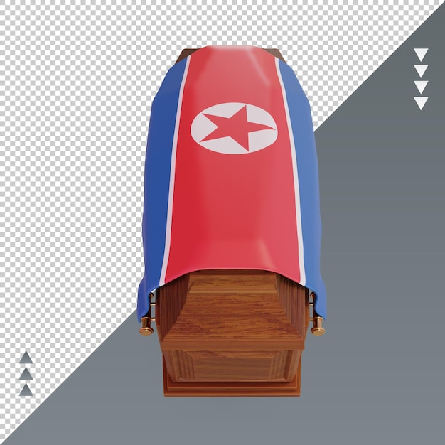 3d coffin North Korea flag rendering front view