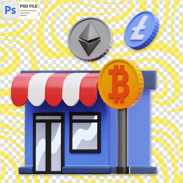 3D Coin Bank Icon Isolated PNG Illustration PSD Template