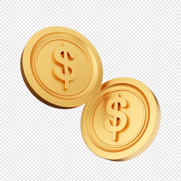 3d coin money dollar euro yen poundsterling icon illustration