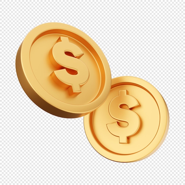 3d coins gold dollar