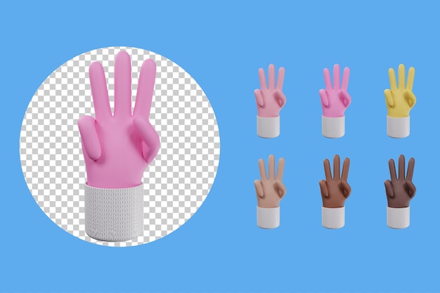 PSD 3d collection with 3 finger gesture