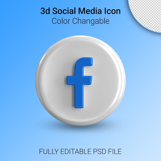 3d Color Changable Social Media Icons