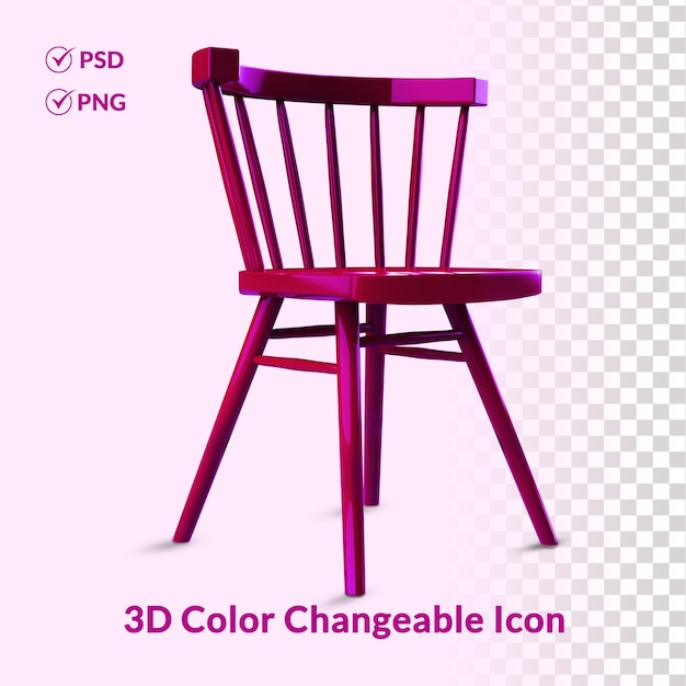 3D color editable transparent background chair