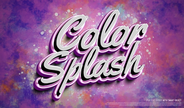 3d color splash editable text effect mockup template