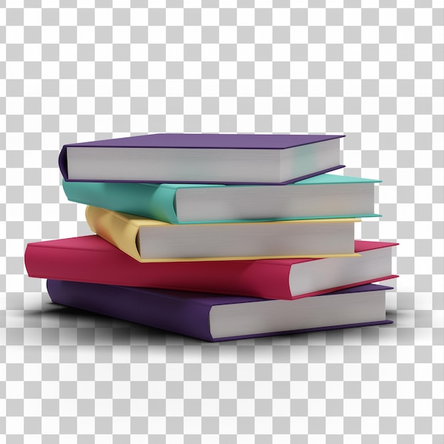 3D colorful books