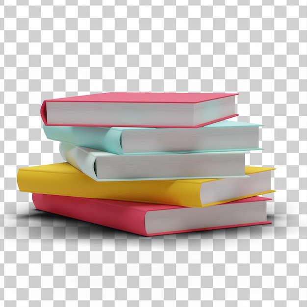 3D colorful books