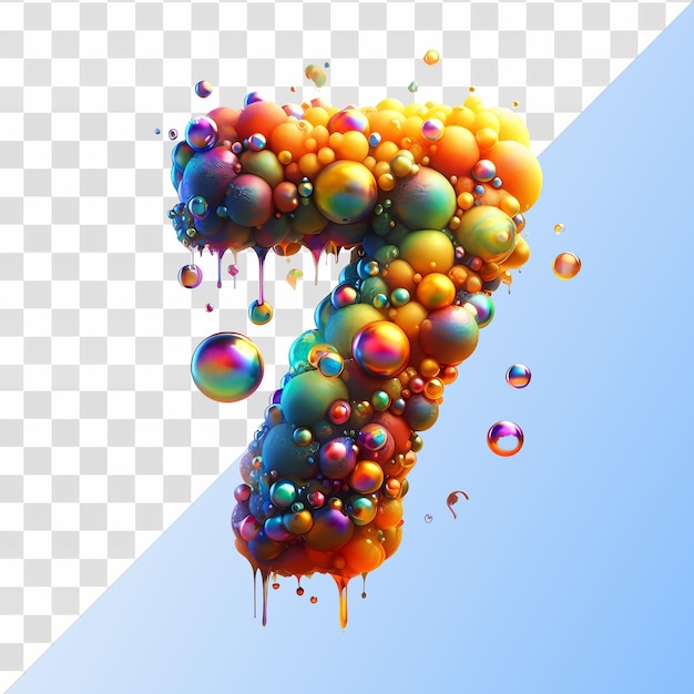 3D colorful numbers 1 to 100 4k HD Isolated on Transparent Background