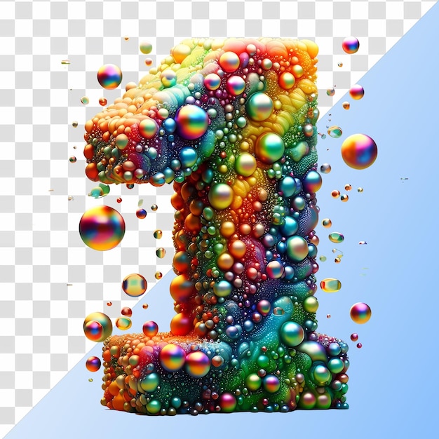 3D colorful numbers 1 to 100 4k HD Isolated on Transparent Background