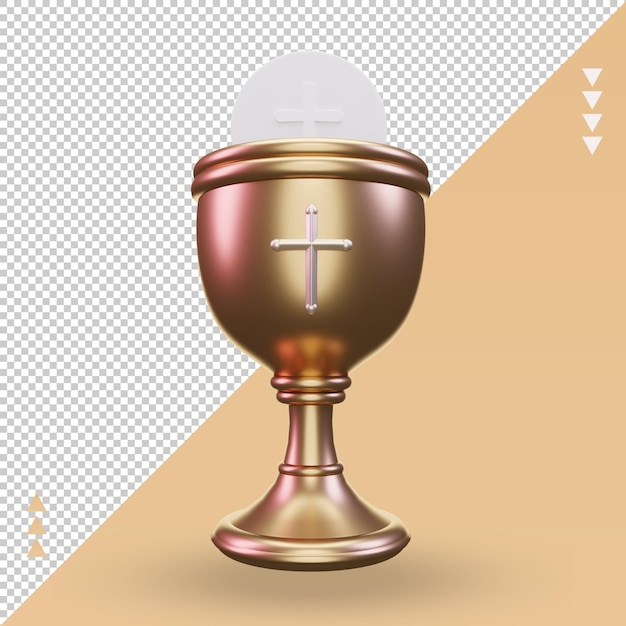 3d Communion easter icon rendering front view