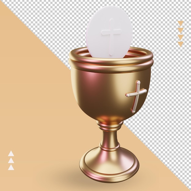 3d Communion easter icon rendering left view