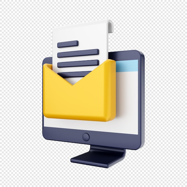 3d computer function email mail messaging