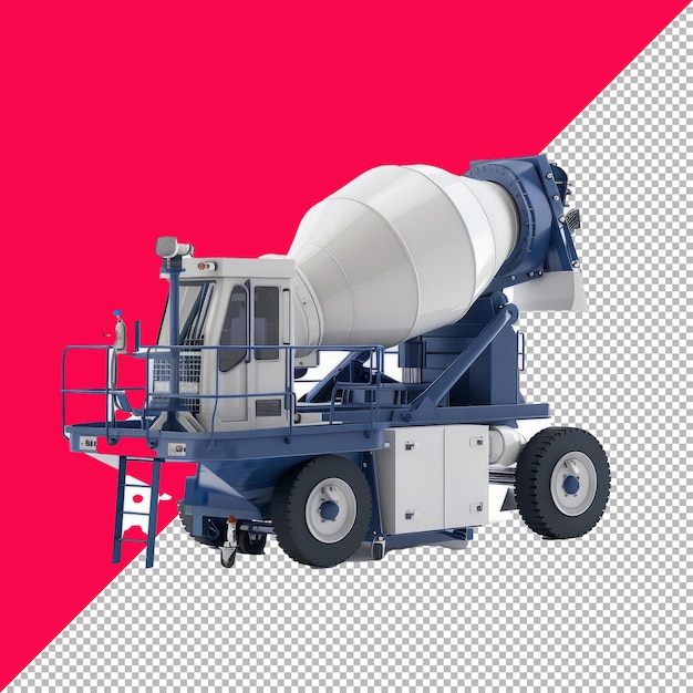 PSD 3d concrete mixer on transparent background png psd