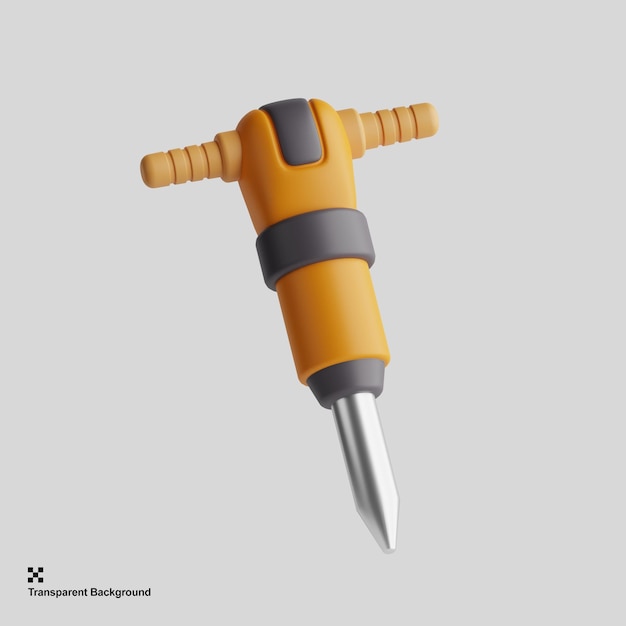 3D construction jackhammer tool illustration