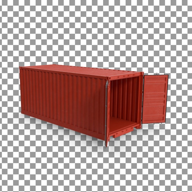 3D Container on isolated and transparent background