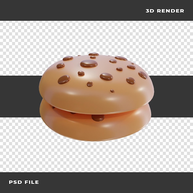 3D Cookies Rendered on transparent background