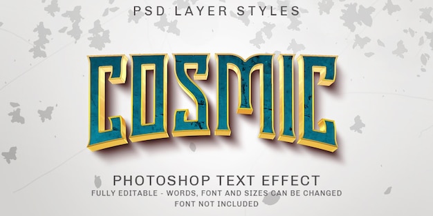 3d cosmic editable text style effect