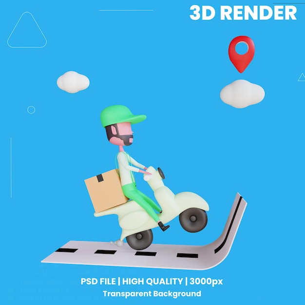 PSD 3d courier icon