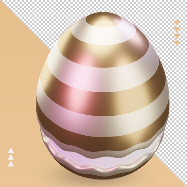 3d Cracked Egg easter icon rendering left view