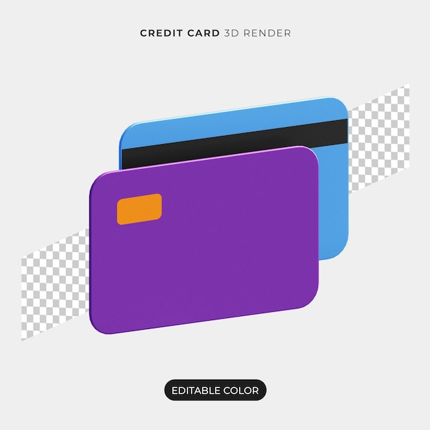 3d credit card 3d rendering isolated