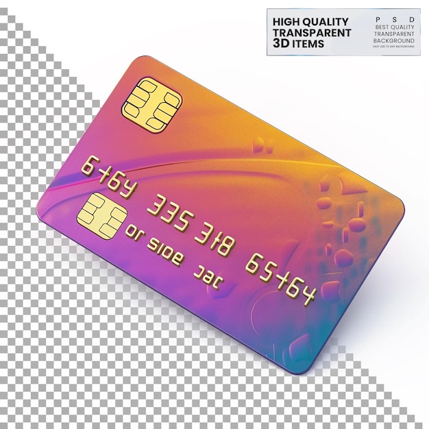 PSD 3d credit card icon a colorful credit card icon on transparent background