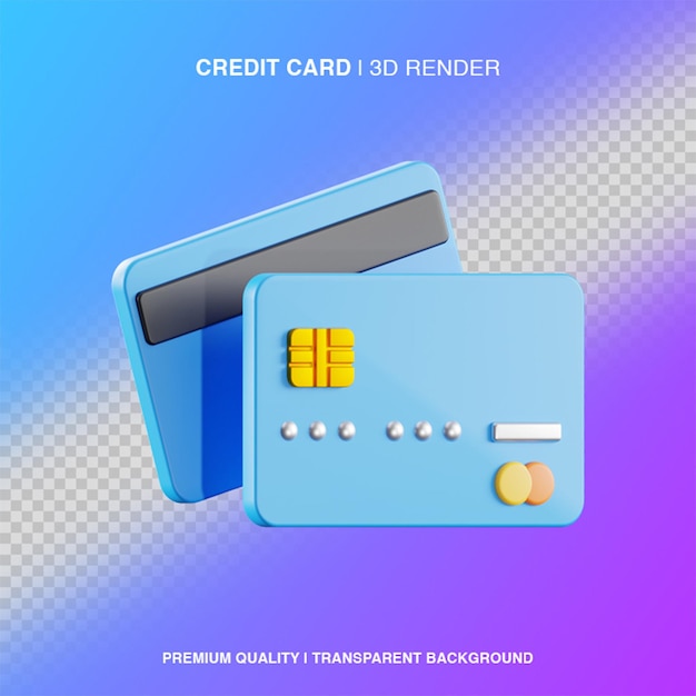 3D Credit Card Illustration Isolated