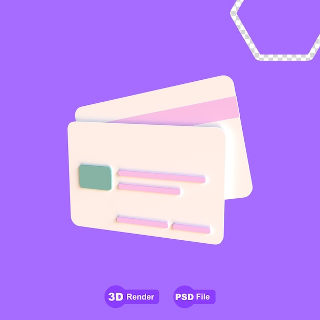 3d credit card money financial for online shopping Online payment credit card 3d Cartoon style credit card 3D Rendering Online Banking money transfer Realistic illustration bank card