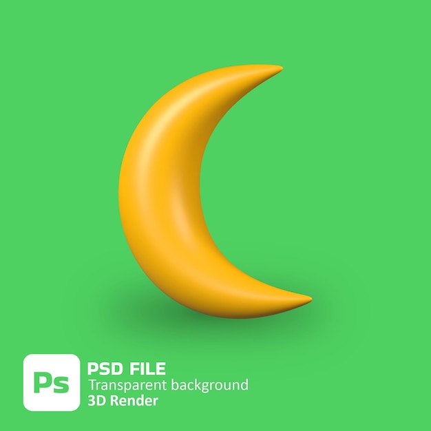 3d crescent moon icon