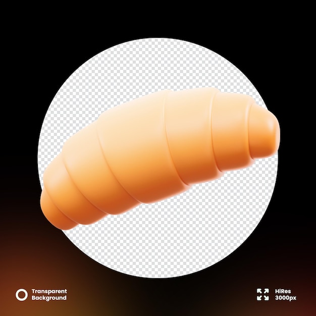 3D croissant icon