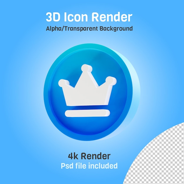 3d crown icon render