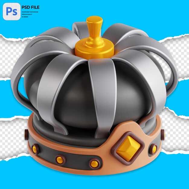 3D Crown Illustration Render Icon Isolated PNG