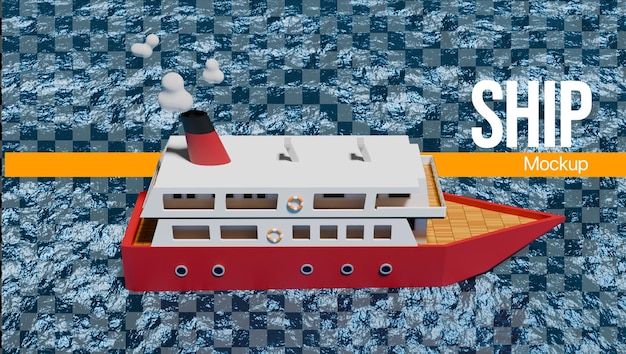 PSD a 3d cruise ship boat vessel mockup