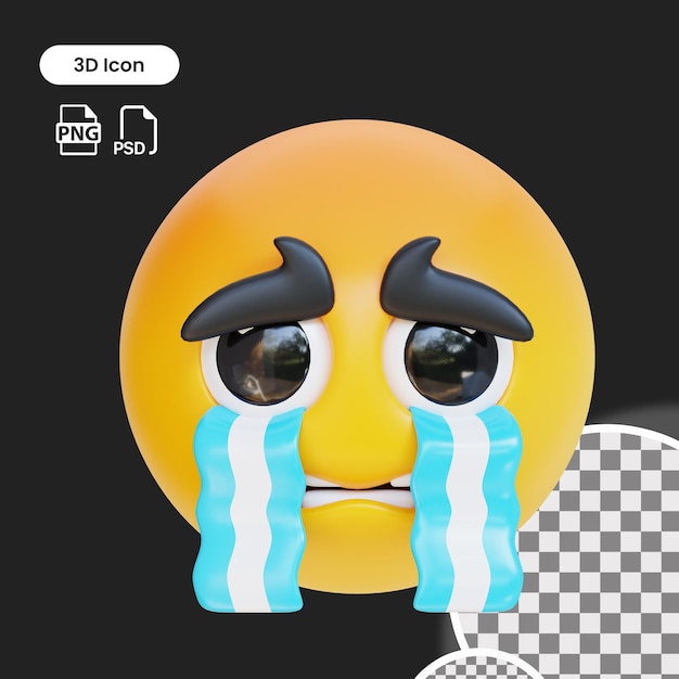 3d Crying Face icon premium psd