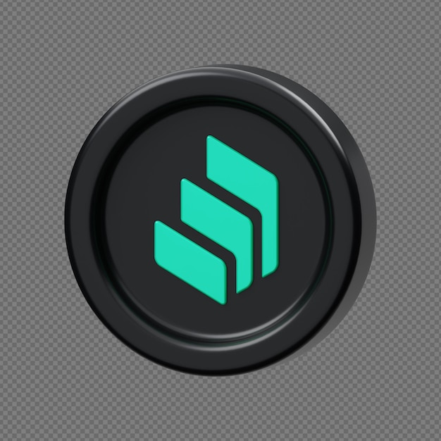 3D Cryptocurrency Icon with transparent background