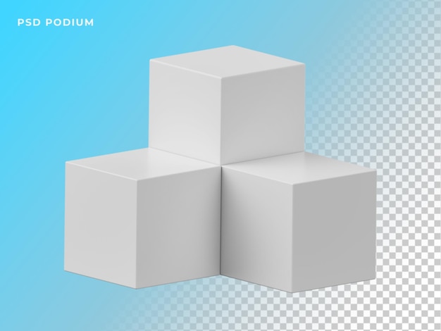 3d cube blocks podium