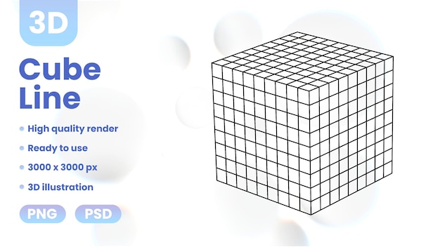 PSD 3d cube lines