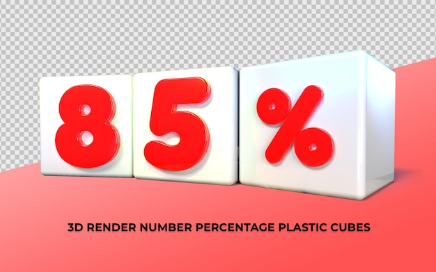 3D cubes plastic number 85 percentage red color sale