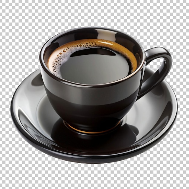 3d cup on black tea isolated on transparent background