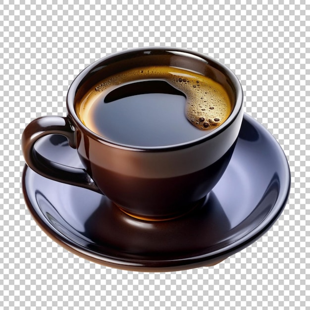 3d cup on black tea isolated on transparent background