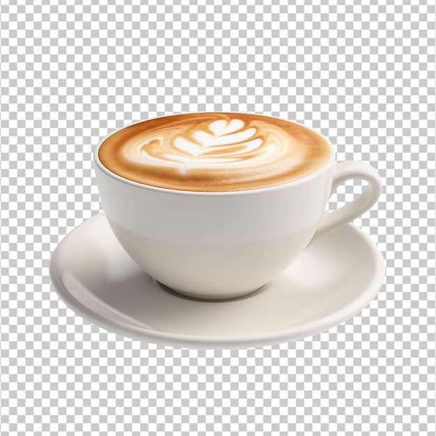 3d cup of latte png on white background