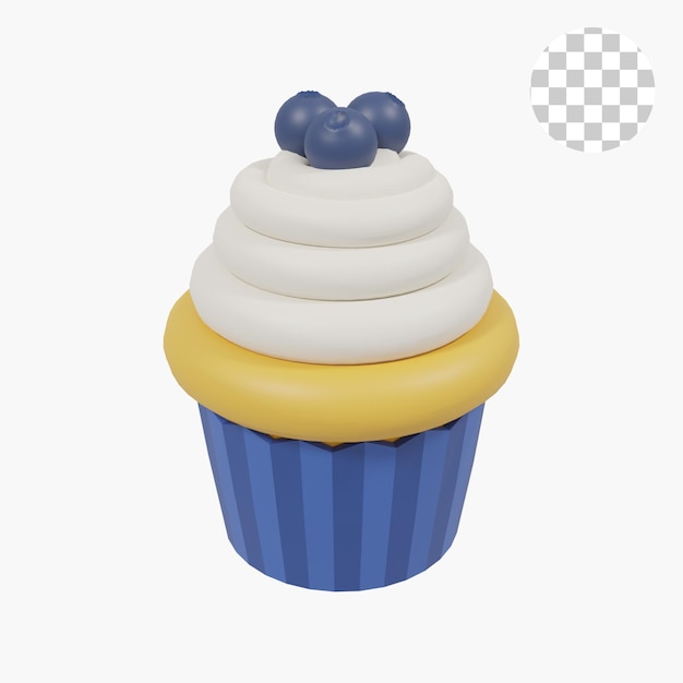 3D Cupcake Illustration