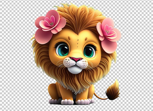 3d cute baby lion