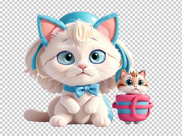 3d cute baby little cat